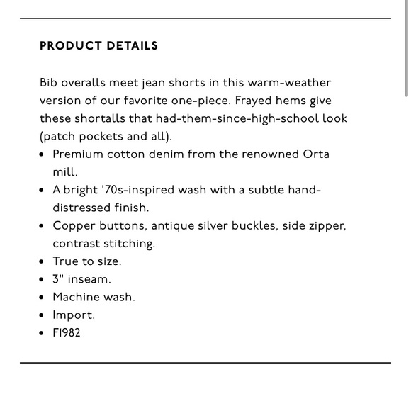 Madewell Adirondack Short Overalls Isley Wash blue S - Picture 13 of 13